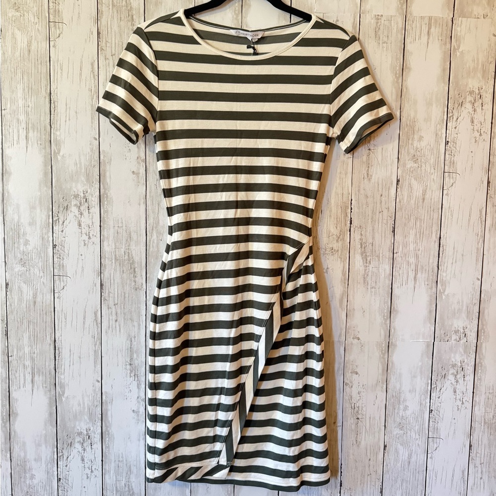 Striped Green and White Women's Dress